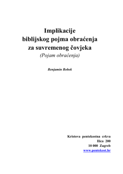 Pojam obraćenja - Benjamin Bobek