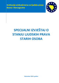 specijalni izvje&scaron;taj o stanju ljudskih prava starih osoba