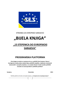 „BIJELA KNJIGA“ - stranka za evropsko sarajevo