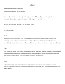 Statut Humanitarne organizacije "BUDIMO LJUDI"