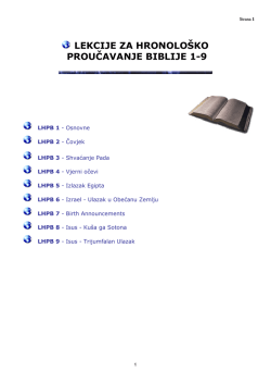 lekcije za hronolo&scaron;ko proučavanje biblije 1-9 - biblijske