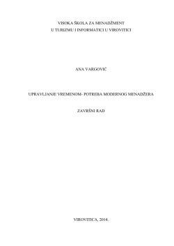 upravljanje vremenom- potreba modernog menadţera