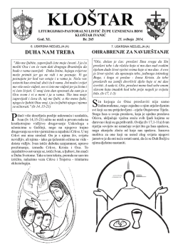 duha nam treba - Kloštar Ivanić