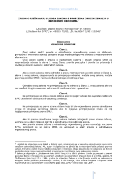 Zakon o rješavanju sukoba zakona s propisima drugih zemalja u
