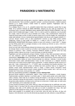 PARADOKSI U MATEMATICI