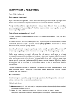 KREATIVNOST U POSLOVANJU