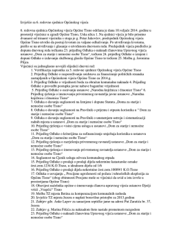 6 redovna sjednica: Izvje&scaron;će