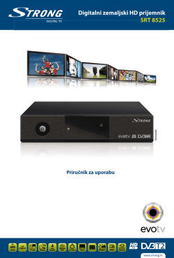 Prirucnik za uporabu HD prijemnik SRT 8525