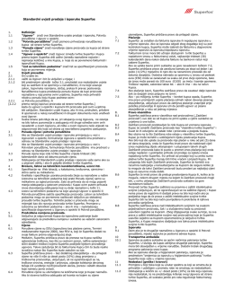Standardni uvjeti prodaje i isporuke Superfos
