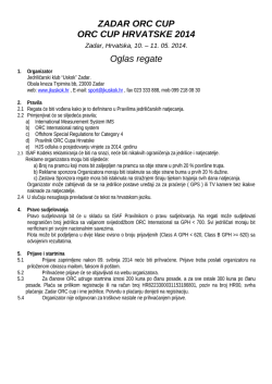 ZADAR ORC CUP ORC CUP HRVATSKE 2014 Oglas