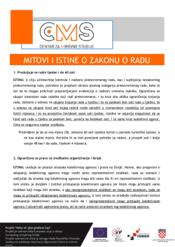 MITOVI I ISTINE O ZAKONU O RADU