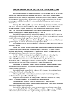 Potpuna biografija prof. dr. sc. Ljiljana Zergollern-Čupak