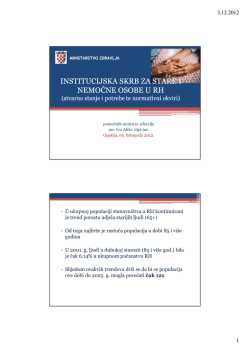 INSTITUCIJSKA SKRB ZA STARE I NEMOĆNE OSOBE U RH