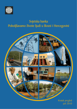 Svjetska banka Pobolj&scaron;avamo živote ljudi u Bosni i Hercegovini