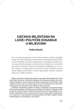sjećanja miljevčana na ljude i političke događaje u miljevcima