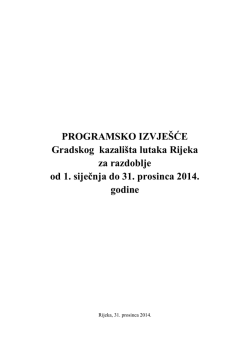 Programsko izvje&scaron;će za 2014. godinu