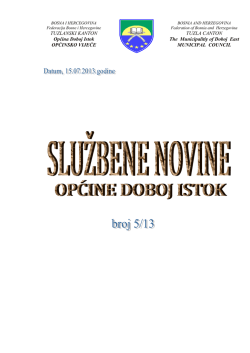 2 MB 2nd Aug 2013 službene novine općine doboj istok broj 5-13