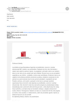 APOSO Newsletter broj 1.