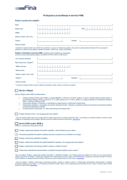 Pristupnica za korištenje e-servisa FINE