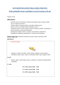 GOVORNIČKO-KOMUNIKACIJSKI TRENING Kako