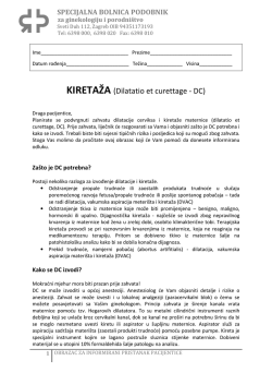 KIRETAŽA (Dilatatio et curettage