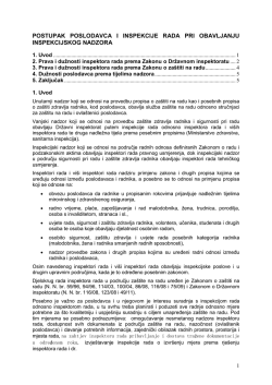 Postupak poslodavca i inspekcije rada pri obavljanju inspekcijskog