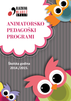 ANIMATORSKO PEDAGO&Scaron;KI PROGRAMI