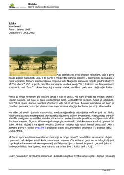 Afrika Kontinenti Autor : Jelena Liki? Objavljeno : 24.5