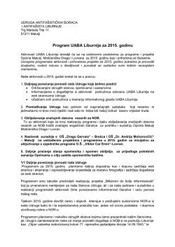 Program rada za 2015. godinu - Udruga antifašističkih boraca i