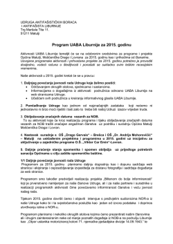 Program rada za 2015. godinu - Udruga antifa&scaron;ističkih boraca i