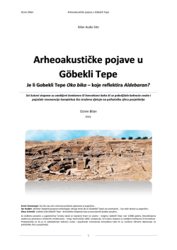 Arheoakustičke pojave u G&ouml;bekli Tepe