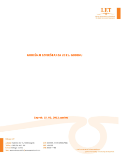 Godi&scaron;nji izvje&scaron;taj za 2011.godinu