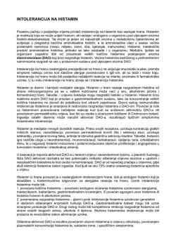INTOLERANCIJA NA HISTAMIN