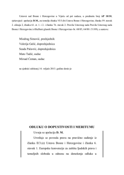 Nacrt odluke - Va&scaron;a Prava BiH