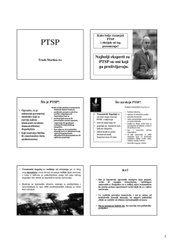 Najbolji eksperti za PTSP su oni koji ga proživljavaju.