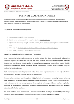 BE-L16-Business Correspondence