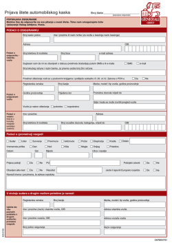 Obrazac za prijavu kasko štete