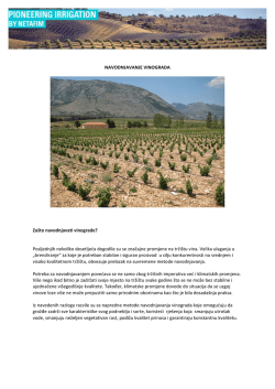 NAVODNJAVANJE VINOGRADA Za&scaron;to navodnjavati vinograde