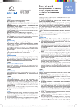 Posebni uvjeti za osiguranje osoba od nesretnog slučaja