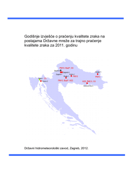Godi&scaron;nje izvje&scaron;će o praćenju kvalitete zraka na postajama