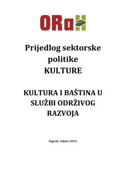 Prijedlog sektorske politike KULTURE
