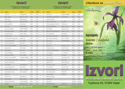 IZVORI KATALOG - proljeće 2011.