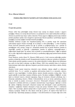 Mr.sc. Elharun Selimović PSIHOLO&Scaron;KI PRISTUP KOMPULZIVNOM