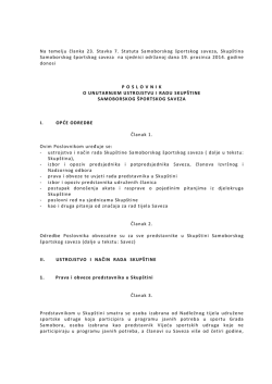 Poslovnik o radu Skup&scaron;tine Samoborskog &scaron;portskog saveza