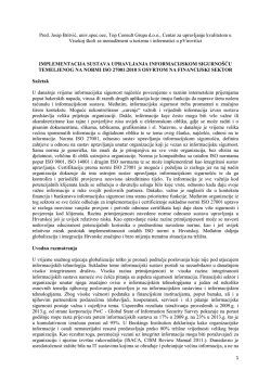 Implementacija sustava upravljanja informacijskom sigurnošću