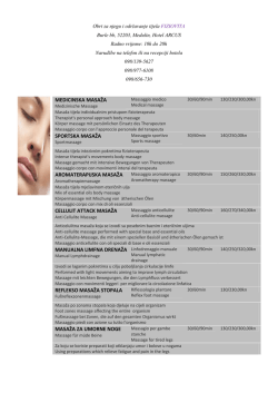 MEDICINSKA MASAŽA SPORTSKA MASAŽA AROMATERAPIJSKA