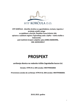 PROSPEKT uvr&scaron;tenja dionica na redovito trži&scaron;te