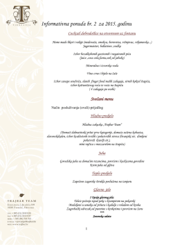 Informativna ponuda 2 — klasično posluživanje na