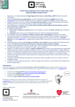 Pravila online natječaja za foto i kratke video uratke &bdquo;NEKA SE