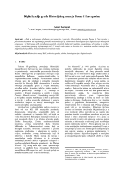 Digitalizacija građe Historijskog muzeja Bosne i Hercegovine